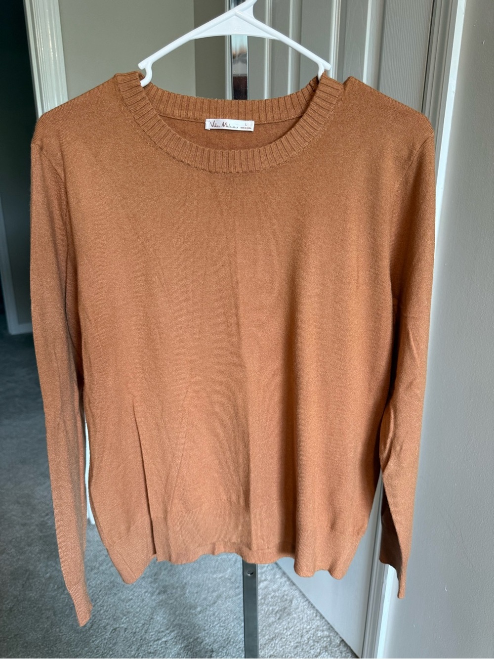 Vila Moda Crewneck Sweater in Camel Brown